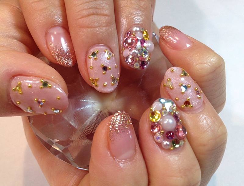 pinkゴールド × ビジュー。