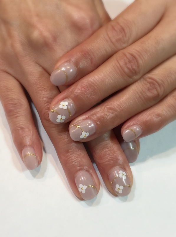 シアーベージュ×ホロフラワー。