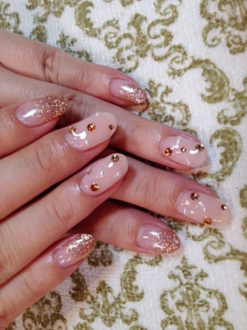 dot ビジュー×ピンクゴールド。