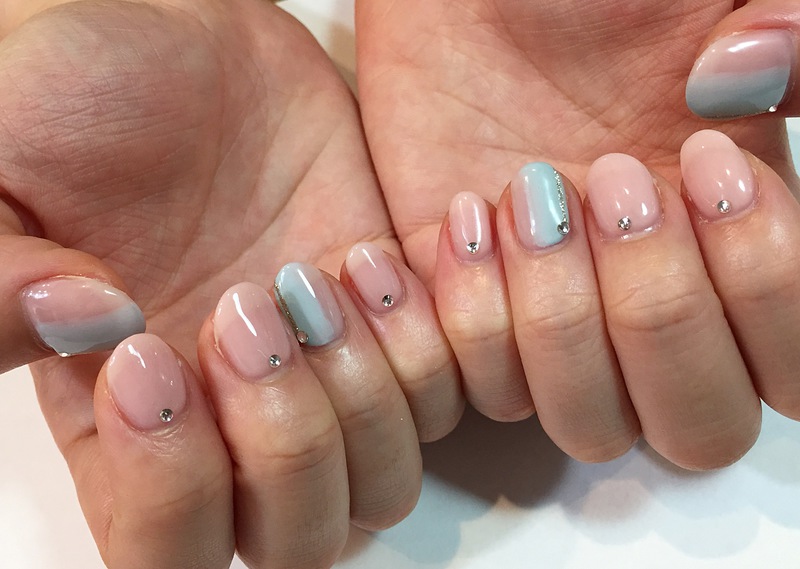 スモークピンク&ブルー。