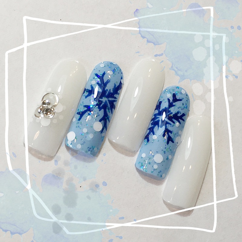 冬の花、六花でX’masネイル。