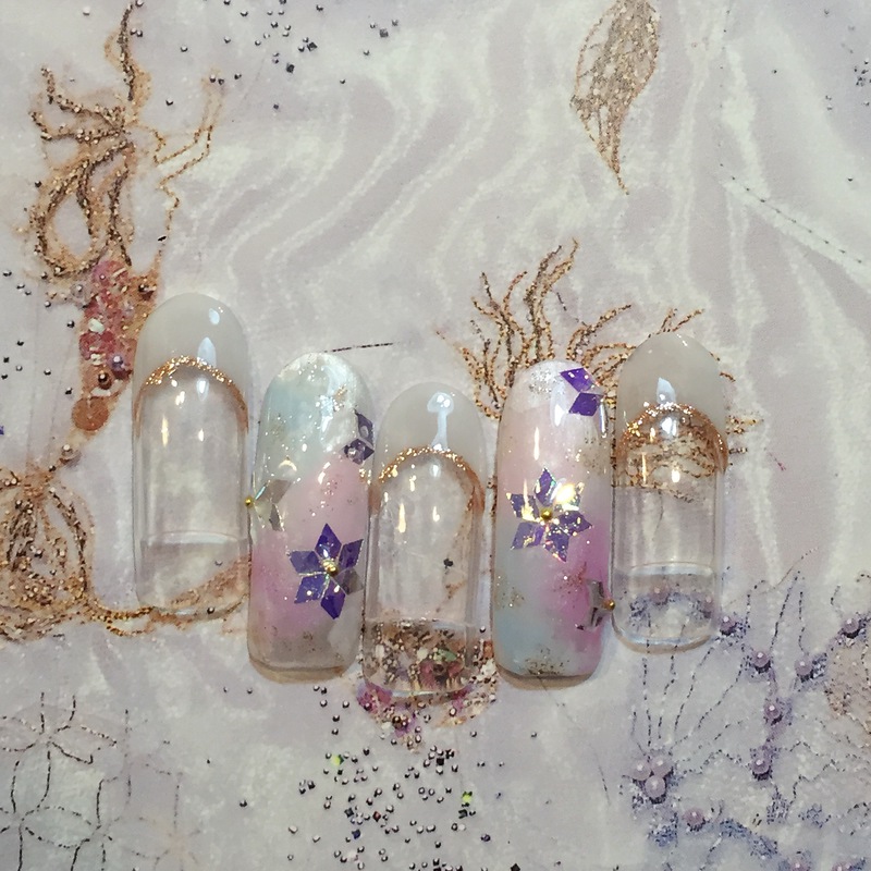 2017 X’mas雪の結晶ネイル。