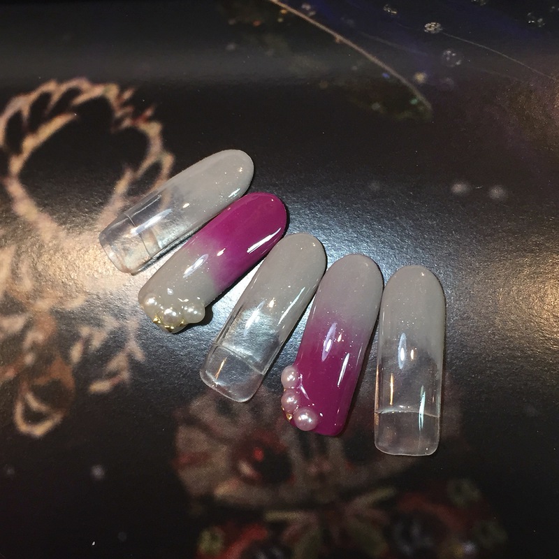 【New Yearネイル】シャークスキングレー×ボルドーグレープ。