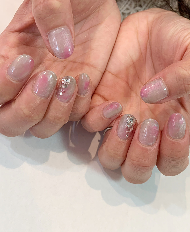 春ネイル×もやもやネイル。