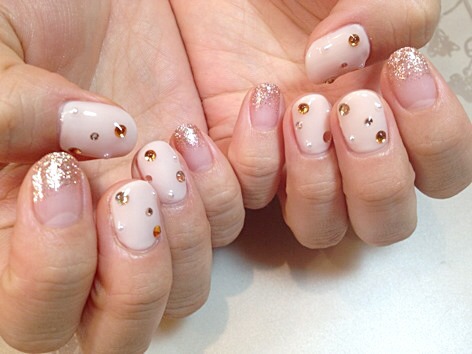 dot ビジュー×ピンクゴールド。