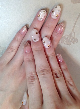 dot ビジュー×ピンクゴールド。