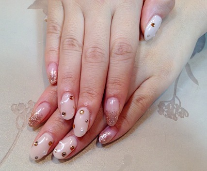 dot ビジュー×ピンクゴールド。