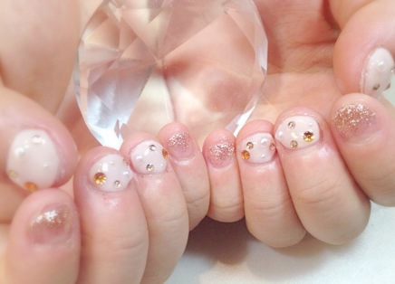 dot ビジュー×ピンクゴールド。