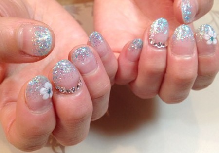 グリッター×エンボスFlower。