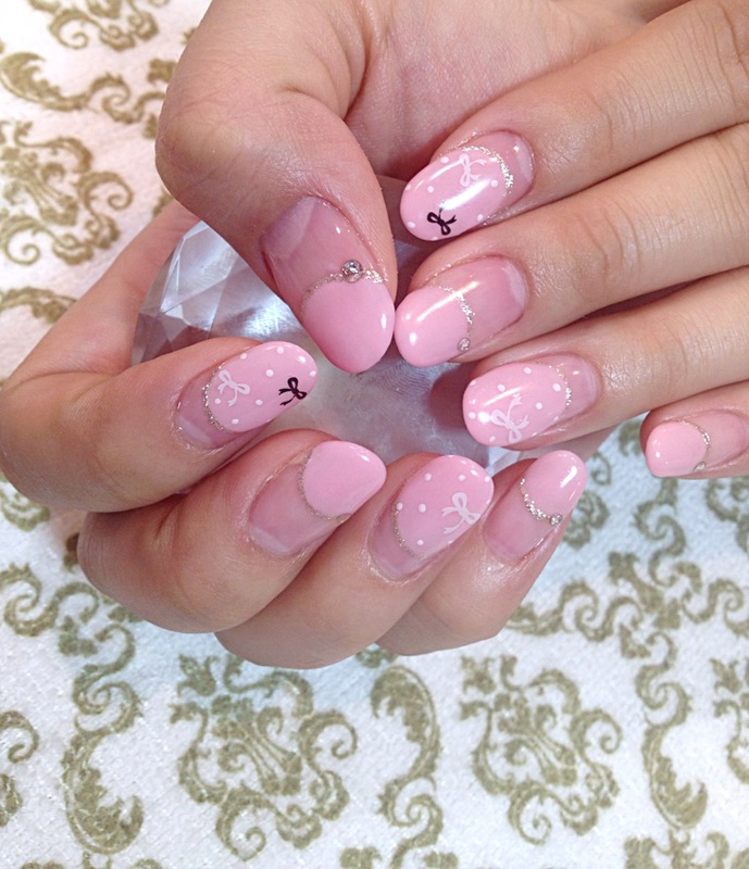 ribbon×dot×pink。