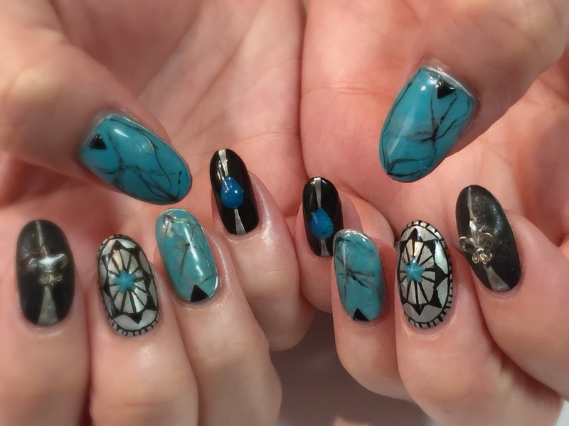 シルバー×ターコイズＮＡＩＬ。
