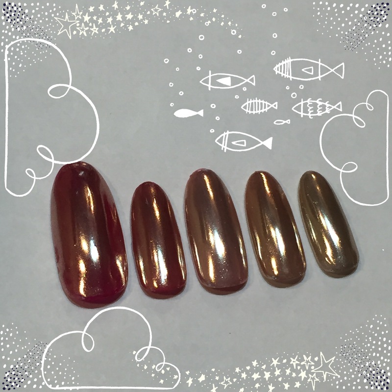 ピンクグラデ・ミラーネイル。　　