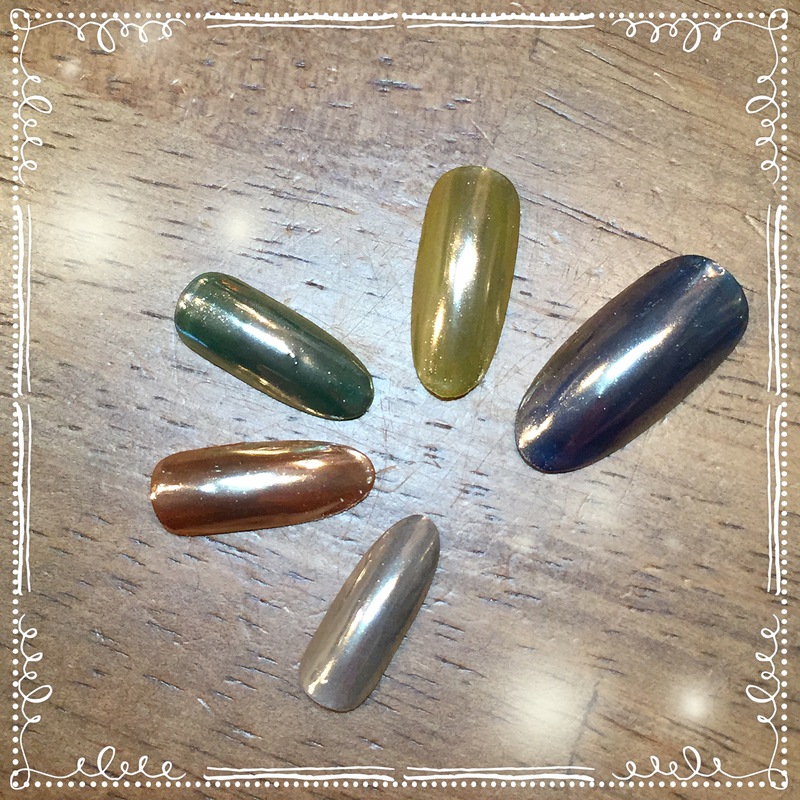 カラフル5色・ミラーネイル。　　