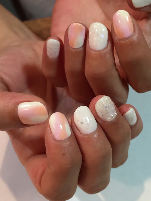 パステルタイダイ×マーメイドシェル。