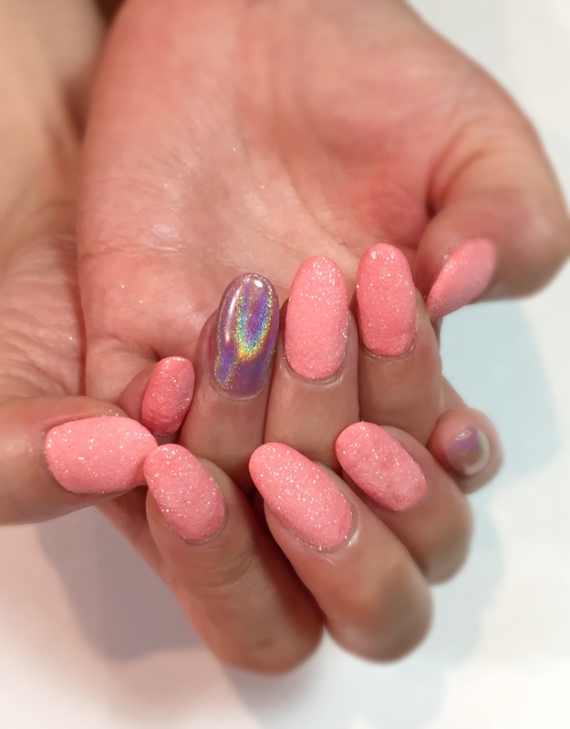 ピンク　×シュガーネイル&ユニコーンネイル。