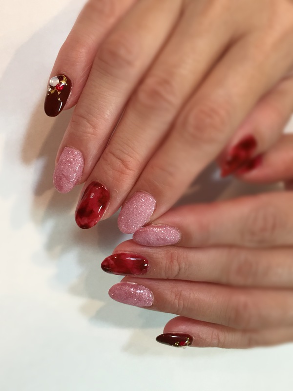 赤べっ甲×シュガーネイル。