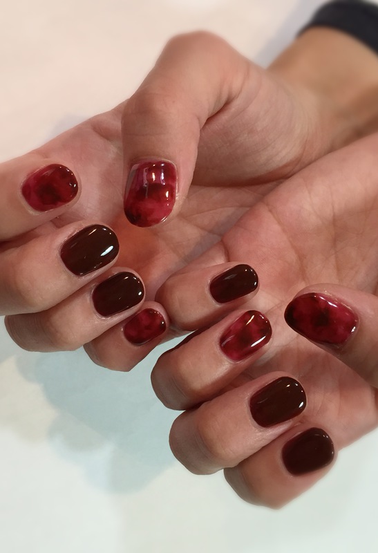 赤べっ甲ネイル。　