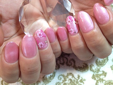 Pink×フラワーシール。