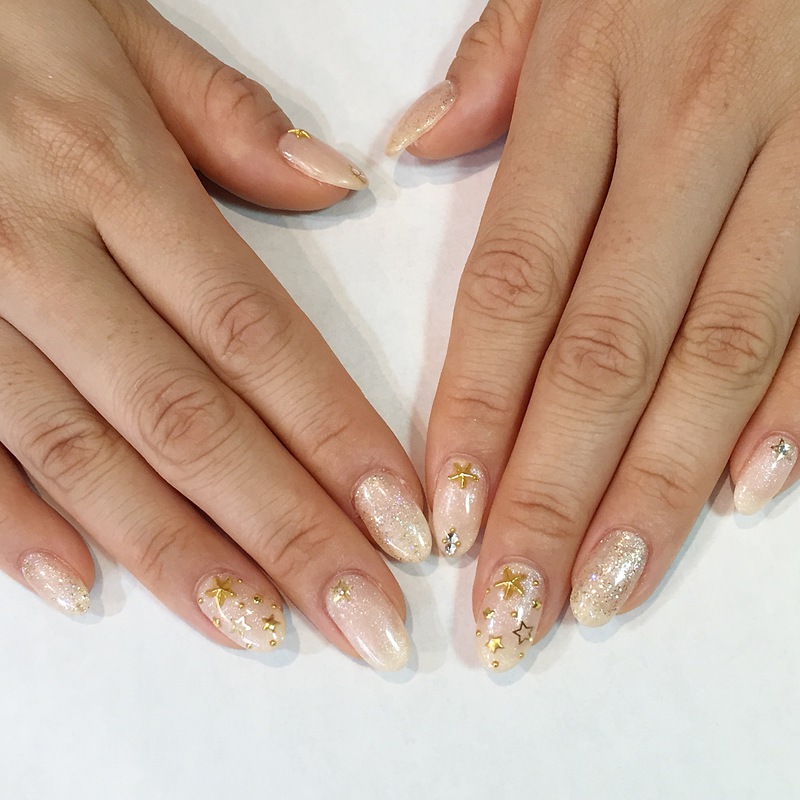シアーグリッター×スターネイル。