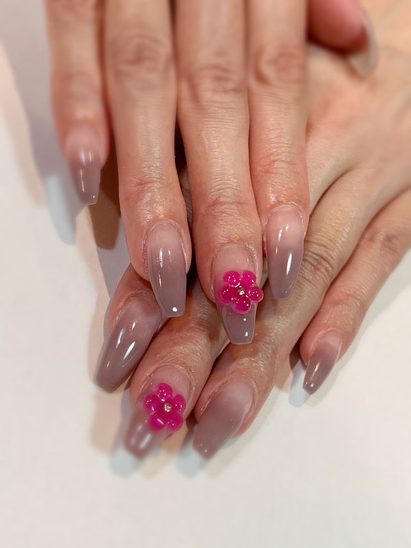 ・グラデーション・シアーライラック・フラワーパーツ