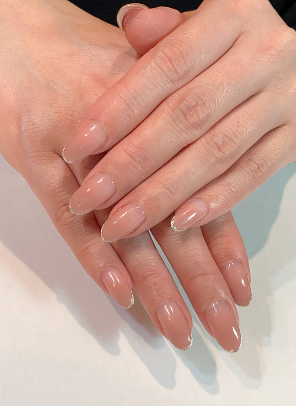 ・グラデーション・ヌーディーピンク・エッジラメ