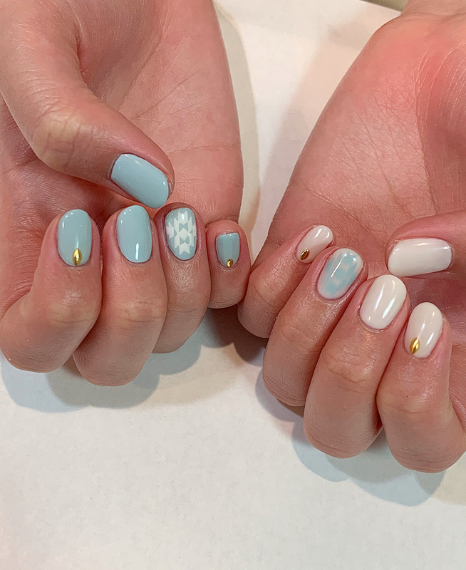 ・色違いネイル・ワンカラー・シンプル ボヘミアン・オルテガ柄