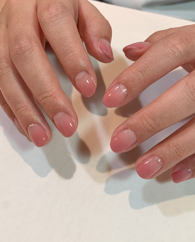 ・カラグラネイル・グラデーション・くすみピンク・ちゅるんネイル