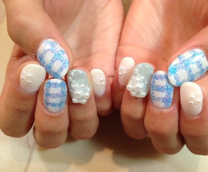 Blue×White×ギンガムチェック。